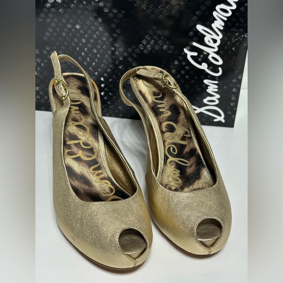 Sam Edelman Shoes - Sam Edelman Metallic Gold Slingback Evelyn A4794L6700 Platform Pumps heels 8.5